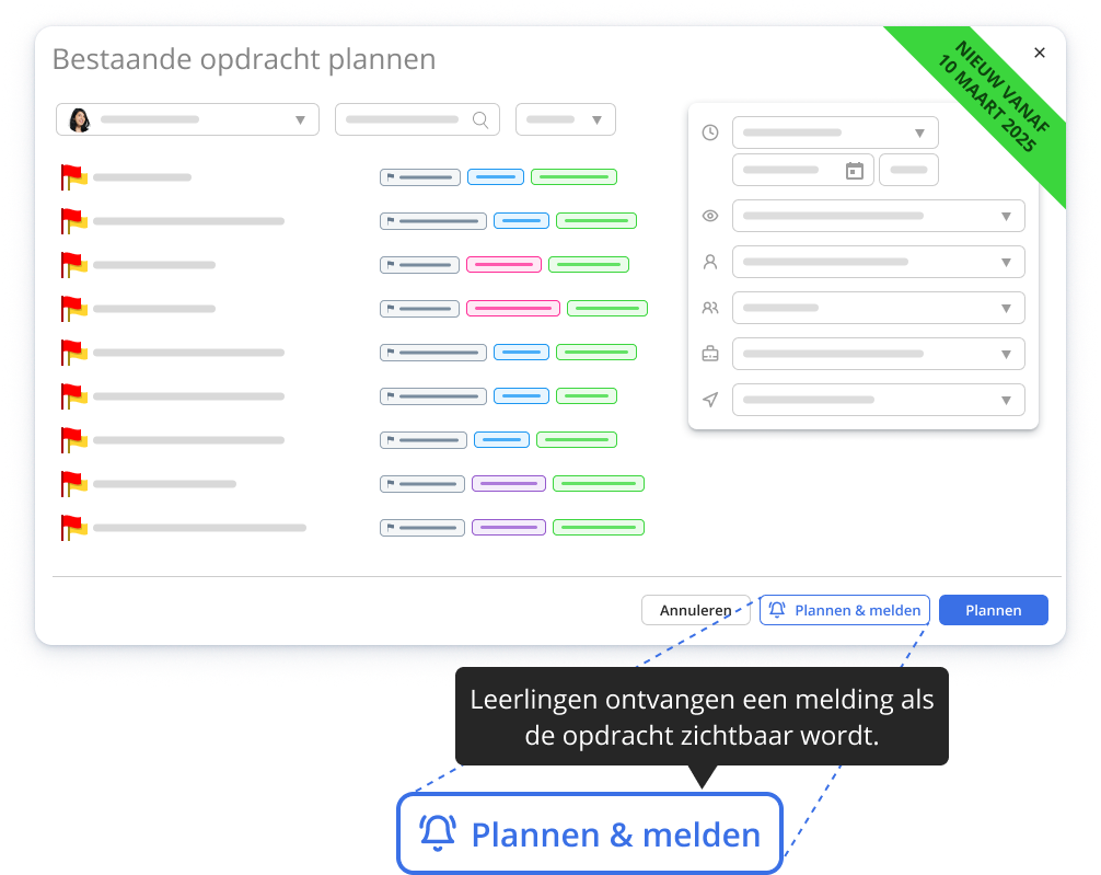 Plannen en melden bij een opdracht