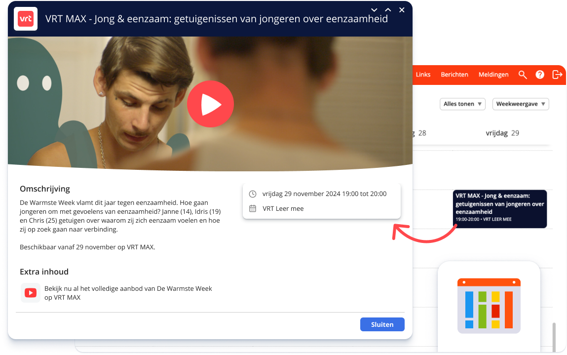 VRT programma's in Smartschool Planner